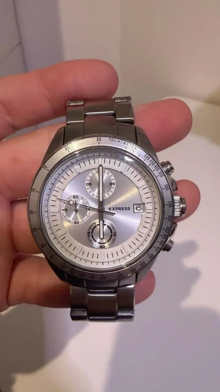 Express Men's Chronograph Silver-Tone Stainless Steel Watch FMDEX028S